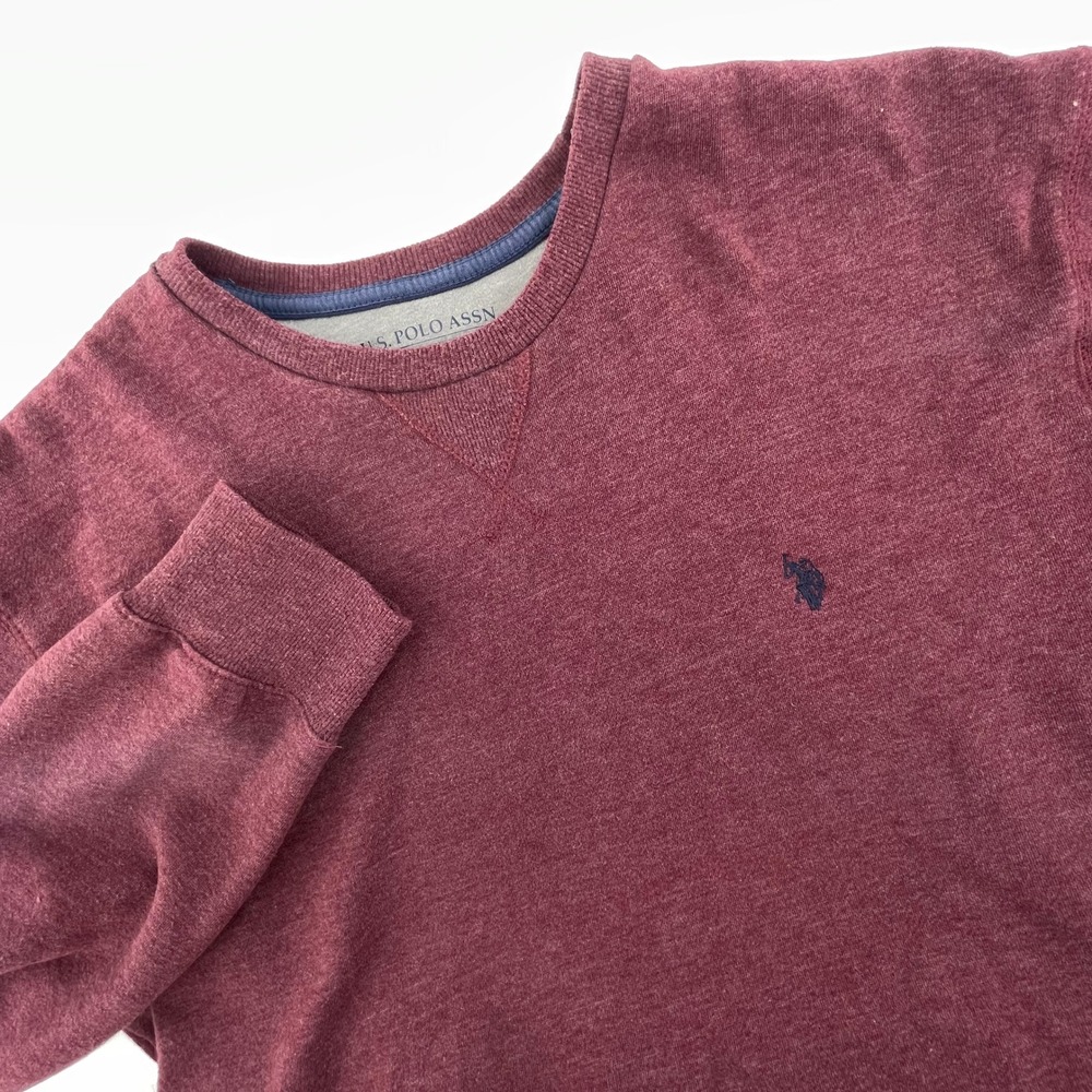 U.S. Polo Assn. XXL Mens Burgundy Maroon Luxury Feel Casual Pullover Sweatshirt